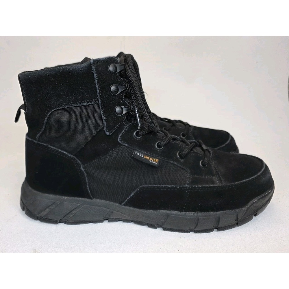 Mens Size 10.5 Free Soldier Tactical Boots Black Suede